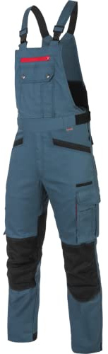 WÜRTH MODYF Arbeitslatzhose Nature - professionelle Arbeitshose für Herren - Latzhose mit Knieschutztaschen - in der Größe 52 in Blau