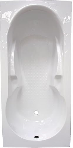 ONDÉE, Baignoire FANY, baignoire rectangulaire, 170x80cm, Acryl et ABS ép, 3mm blanc renforcé, Contenance 218L, Picots antidérapants, 4 pieds à vis de réglage de niveau fournis, Sans vidage