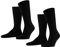 FALKE Herren Socken Swing Multipack M So Baumwolle einfarbig 2 Paar, Schwarz Black 3000, 43-46