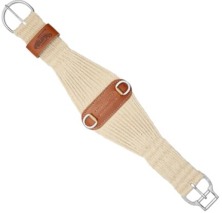 Weaver Equine ‎Roper Horse Cinch, Mohair Blend 27 Strand Saddle Cinch Girth with Smart Cinch Buckle, Western Horse Riding Supplies, ‎Natural