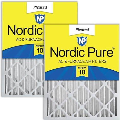 Nordic Pure 20x25x4 (Actual Size: 19 1/2 x 24 1/2 x 3 5/8) Pleated MERV 10 Air Filters 2 Pack