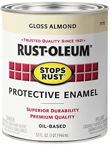 Rust-Oleum 7770502 Stops Rust Brush On Paint, Quart, Gloss Almond