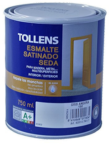 Tollens 8201 Esmalte al Agua Satinado, Gris Angora, 750 ml