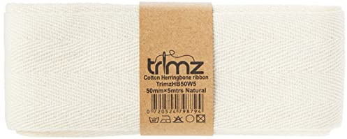 Trimit 50mm Herringbone Tape x 10m-Natural, 20 x 20 x 3 cm, Cream