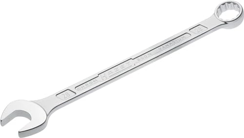 HAZET: Ring-Maulschlüssel 600N-28 verchromt I Ringschlüsselkopf 15 Grad abgewinkelt - Abtrieb: Außen Doppel-Sechskant, Schlüsselweite: 28 mm, Schaft mit extra stabilem HAZET Doppel-T-Profil