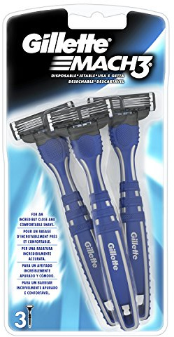 Gillette Mach 3 Rasoio Uomo, 3 Lamette da Barba da 3 Lame, Multicolore