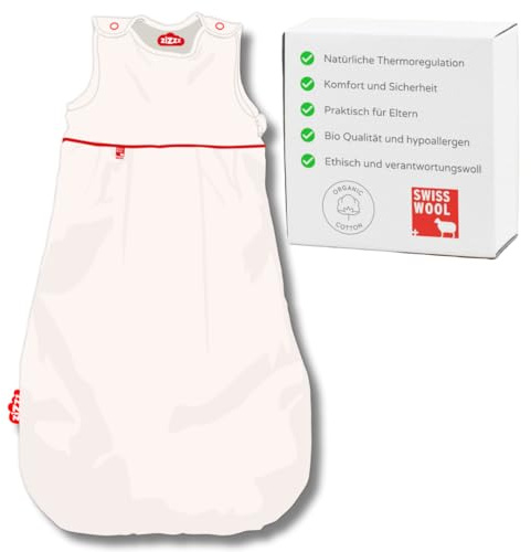 zizzz 4 Jahreszeiten Kinderschlafsack in 3 Größen & vielen süßen Designs - Atmungsaktiver Schlafsack für einen erholsamen Schlaf 70cm (0-6 M), Neutral