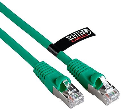 rhinocables CAT 6a Ethernet Cable | 10Gbps S/FT High-Speed & Large Bandwidth Data Transfer | Reliable LAN Network RJ45 Cable | Wi-Fi Broadband Cable for Seamless Gaming & Streaming (3m, Green)