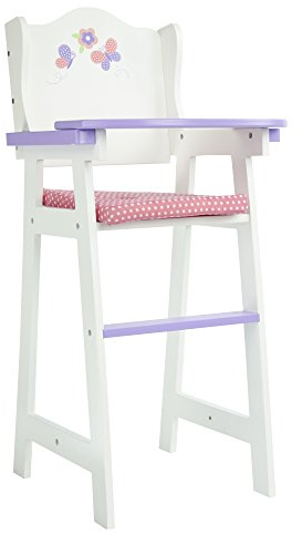 Puppenhochstuhl Holz Puppenzubehör Puppen-Möbel Weiß Olivias World TD-0098A