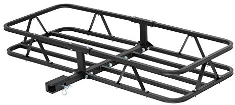 CURT 18145 48 x 20-Inch Basket Hitch Cargo Carrier, 500 lbs Capacity, Black Steel, 1-1/4, 2-In Adapter Shank
