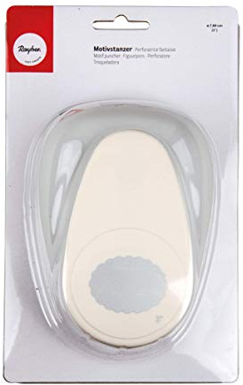Rayher Oval Motive Puncher with Deco Border, Orange, 8 cm