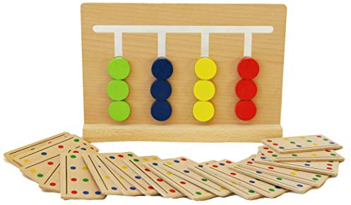 TOWO Träfärgssorteringsleksak - Sorteringspusselspel för barn - Trähjärnteaser IQ-leksak för 3-åringar - Träsorteringsleksak Pedagogiska pussel för barnens Montessori-lärande