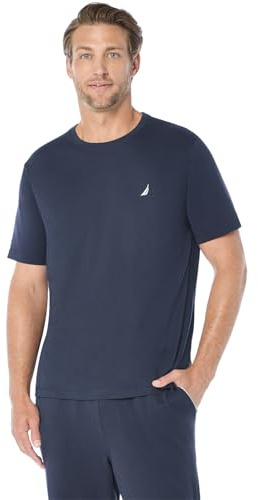 Nautica Men's Anchor Crew Neck Sleep Shirt, Maritime Navy, Large