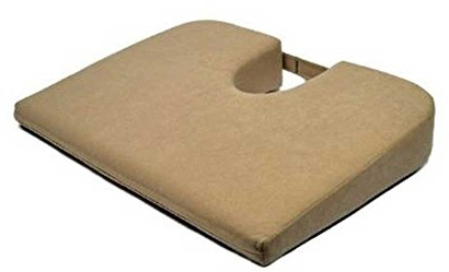 TUSH CUSH Home Office Orthopedic Large Computer Ergonomic Seat Cushion Original - Tan Velour Fabric