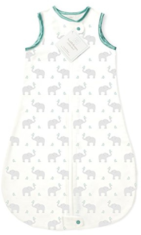 SwaddleDesigns Cotton Flannel Sleeping Sack, Sleeveless Wearable Blanket with 2-Way Zipper, Made in USA, Elephant and SeaCrystal Chickies, 6-12 Months