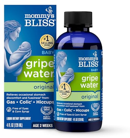 Mommy's Bliss Gripe Water Original, Infant Gas & Colic Relief, Gripe Water for Babies, Gentle & Safe, 2 Weeks+, 4 Fl Oz (Pack of 1)