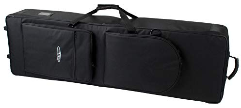 Classic Cantabile Keyboardtasche mit Rollen 129cm schwarz (robuster Gigbag, Innenmaße, 129 x 36 x 16 cm, doppelt gesponnenes und verwebtes Nylongewebe, verklettbarer Tragegriff, 2 große Außentaschen)