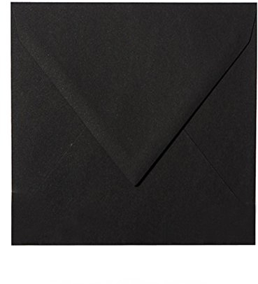 Paper24 25 Briefumschläge quadratisch 155x155 mm, 120 g/qm, Umschläge 155x155 mm in Schwarz