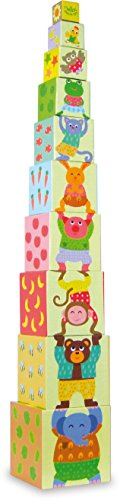 Vilac - 10 Cubes Gigognes Mélusine - Jouet d'Éveil en Bois - Bébés 12 Mois+
