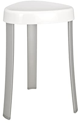 WENKO Hocker Corrente Weiß - Badhocker, Kunststoff, 37 x 45 x 37 cm, Weiß