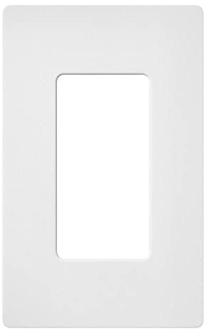 Lutron Claro Light Switch Cover Plate, 1 Gang Wallplate, for Decorator Light Switches, Rocker Light Switch Cover, Outlet Cover, Screwless Switch Plate Cover, Satin, SC-1-SW, Snow