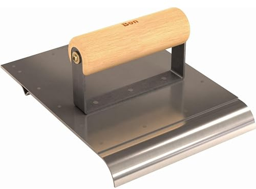 Bon Edger Groover Concrete Tool 6 in. x 8 in. 1/4 in. Bit 3/4 in. Radius Wood Wave Handle Combination Curb Edger and Groover for Decorative Concrete Finishing