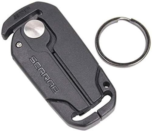 ASP, Inc. Scarab Cutter for Tri-Fold Restraints, Clippers for Safe Removal of Disposable Cuffs, Compact Safety Blade for Removing Bands and Medical Bracelets, Split-Ring Attachment for Keychains