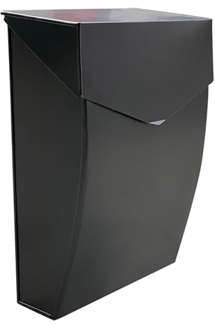 NACH Black Mailbox Wall Mount, 4.8 x 10 x 13 inch Wall Mounted Mailboxes for Outside, Waterpoof Mailbox for House - The Bradley Large Mail Box