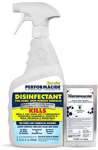 Performacide Disinfectant - Kills COVID-19 Virus in 30 Seconds - No Rinse, No Wipe, No Residue - Just Add Water - 32 OZ. Single Kit (102032)