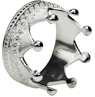 SILBERMOOS Damring kronring med ornamentlödning krona krona silverring 925 sterlingsilver, Sterlingsilver, Ej tillämpligt