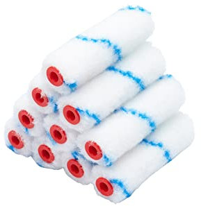 ProDec Advance Paquete de 10 mini rodillos de pintura de 4 pulgadas resistentes a disolventes para pintar con pinturas de emulsión, para suelos y de dos componentes, brillantes
