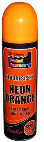 1 x ORANGE Fluorescent Neon Spray Paint Matt DIY Interior Exterior Bright Colour Aerosol
