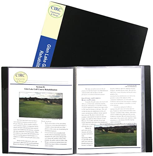 C Line Products Inc 33120 Black Bound Sheet Protector Presentation Book