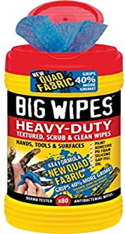 Big Wipes Heavy Duty Pro+ Hand Wipes – Textured Dual-Sided Cleaning Wipes for Paint, Grease, Oil - Industrial Cleaning Products for Tools & Surfaces - Heavy Duty Hand Cleaner - Dispenser Tub x100