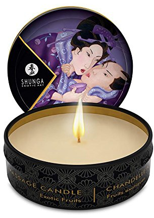 SHUNGA Bougie de Massage Lueur et Caresse Fruits Exotiques 30 ml, Noir