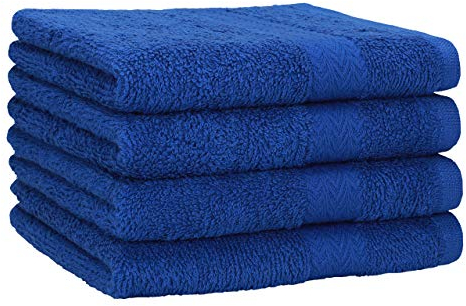 Betz 4 Stück Handtücher Premium 100% Baumwolle 4 Handtücher Farbe Royalblau