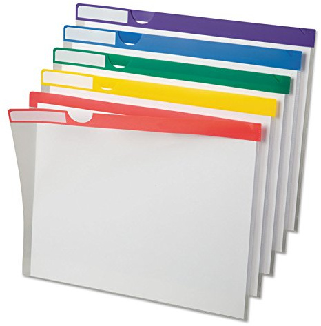 Pendaflex 50981 Clear Poly Index Folders, Letter, Assorted Colors, 10/Pack