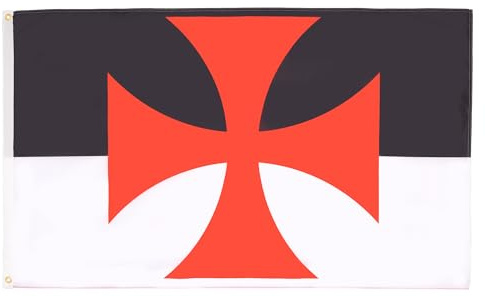 AZ FLAG - Bandera Templarios Baussant - 150x90 cm - Bandera Orden Del Temple 100% Poliéster Con Ojales de Metal integrados - 110g - Colores Vivos Y Resistente A La Decoloración
