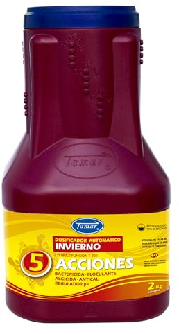 Tamar Invernador en Pastillas, Dosificador Automatico de Invierno, Tratamiento invernada Piscina, Invernaje y conservación, disolucion Lenta, biocida Especial multiaccion, 2 Kilos