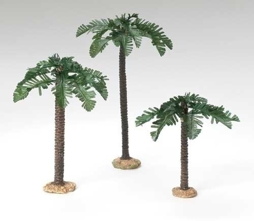 Fontanini by Roman Inc., Palm Tree 3-Piece Set, 5 Collection, Nativity Figure and Accessories, Hand Sculpted and Painted (11x4x3)