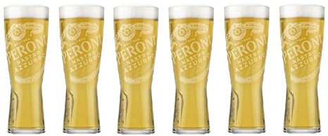Peroni Nastro Azzurro Lot de 6 verres à bière Demi