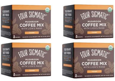 Four SIGMATIC FSF Mushroom Coffee Lion's Mane & Chaga Lot de 4 boîtes de 10 sachets