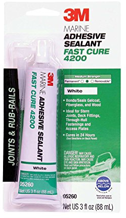 3M Marine Adhesive Sealant Fast Cure 4200 (05260) – Semi-Permanent Flexible Adhesive Sealant for Boats and Marine Applications – White – 3 Ounces