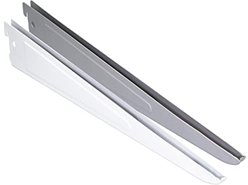 PRIOstahl Regalträger Set 10 Stück 370mm Silber - 2-Reihig Wandschienen Regalsystem - Stabile Regalhalter bis 55kg für Werkstatt Garage Keller