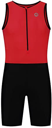 Rogelli Florida Combinaison de Triathlon Sans Manches, pour Femmes et Hommes, Rouge/Noir, Taille M