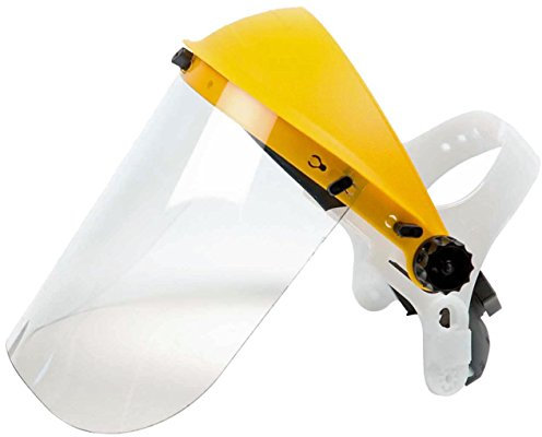 AMA 07070 Visière de protection professionnelle avec bouclier en maille et retenue à la tête réglable