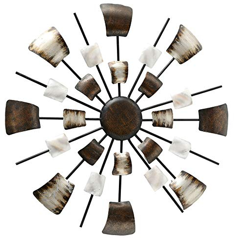 BOLTZE Wand Dekoration Bild Deko Kunst Schlaf Gäste Zimmer Behang braun beige rund 4679400