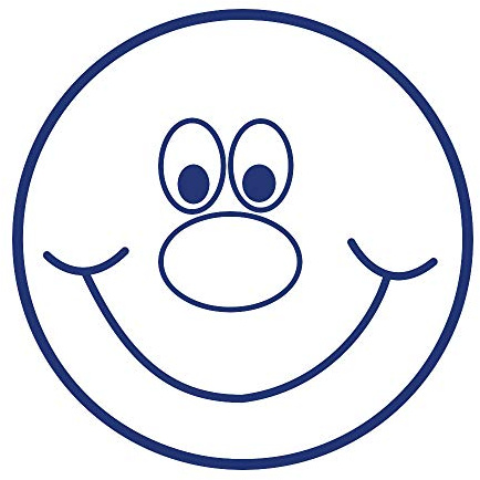 SuperStickers Blue Smiley Face Pre-Inked Stamper,Red,28mm