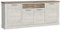 FORTE DURO Kommode mit 4 Türen und 2 Schubladen, Holzwerkstoff, Pine Weiß und Antikeiche, 212,8 x 90,3 x 41,3 cm