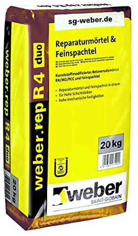 Mortier de réparation et de remplissage fin Weber.rep R4 duo - 20 kg